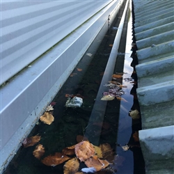 We discovered that the gutters were blocked between industrial units and water was not able to drain away effectively, Norwich Road, Ipswich